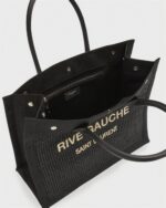 Saint Laurent Rive Gauche Small Tote Bag in Raffia - Image 3