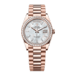 Rolex Day-Date 36 128345RBR Rose Gold Mother of Pearl Diamond Bezel (2025)