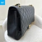 CHANEL Classic Maxi Handbag GRAINED CALFSKIN & GOLD METAL - Image 12