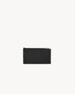 Saint Laurent Cassandre quilted fragments card case in grain de poudre leather - Image 2