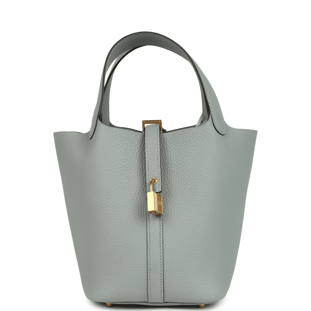 0c9f98c538383e8f028d618b8ba438c2 Hermès Picotin Lock 18 Gris Pantin Clemence Gold Hardware - Image 1