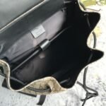 GUCCI Supreme Monogram Double Buckle Backpack Beige Black - Image 10