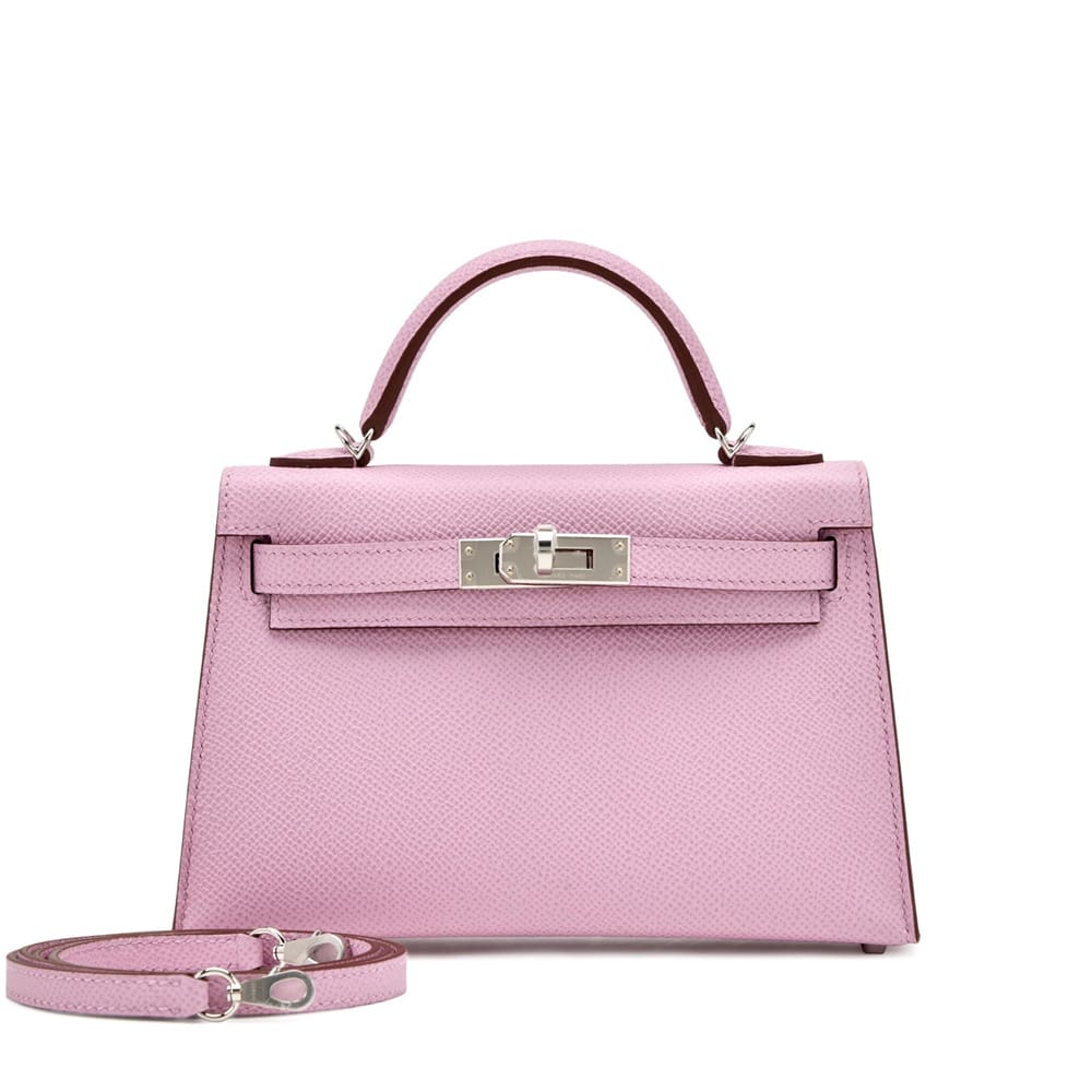 1-1 Hermès Mauve Sylvestre Epsom Mini Kelly 20 Palladium Hardware - Image 1