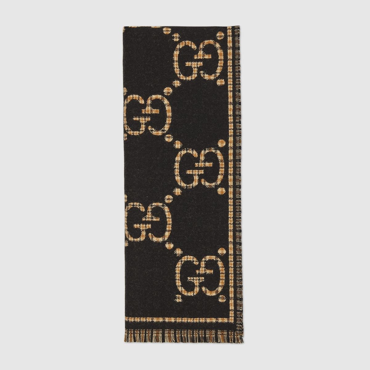 10001-31-1 Gucci Check GG wool scarf - Image 1