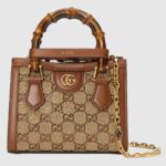 Gucci Diana crystals small tote bag