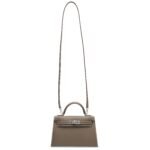 Hermès Etoupe Epsom Mini Kelly 20 ll Palladium Hardware. - Image 3