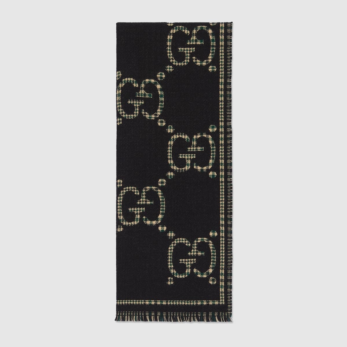 10002-29-1 Gucci Check GG wool scarf - Image 1
