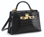Hermès A SHINY BLACK ALLIGATOR SELLIER MINI KELLY 20 II WITH GOLD HARDWARE - Image 2