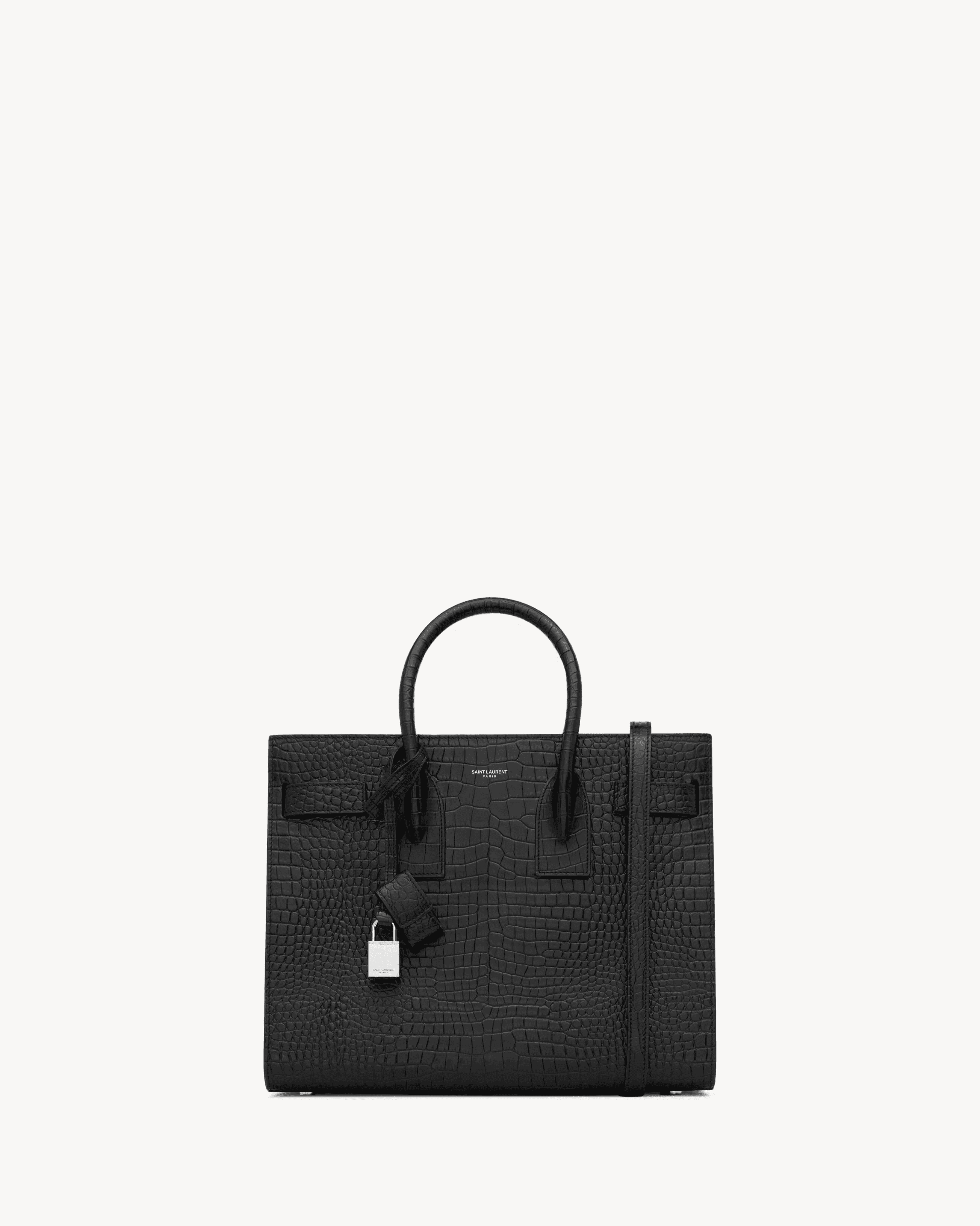 106b464554685974c8b54715d19b82ae Saint Laurent small sac de jour bag in black crocodile-embossed leather - Image 1