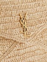 Saint Laurent Cassandre Large Envelope Pouch in Raffia - Image 5
