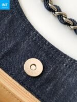Chanel 25 Tote Bag Navy Blue 48cm Denim Leather - Image 5