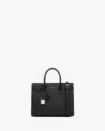 Saint Laurent SAC DE JOUR BABY bag in crocodile-embossed leather