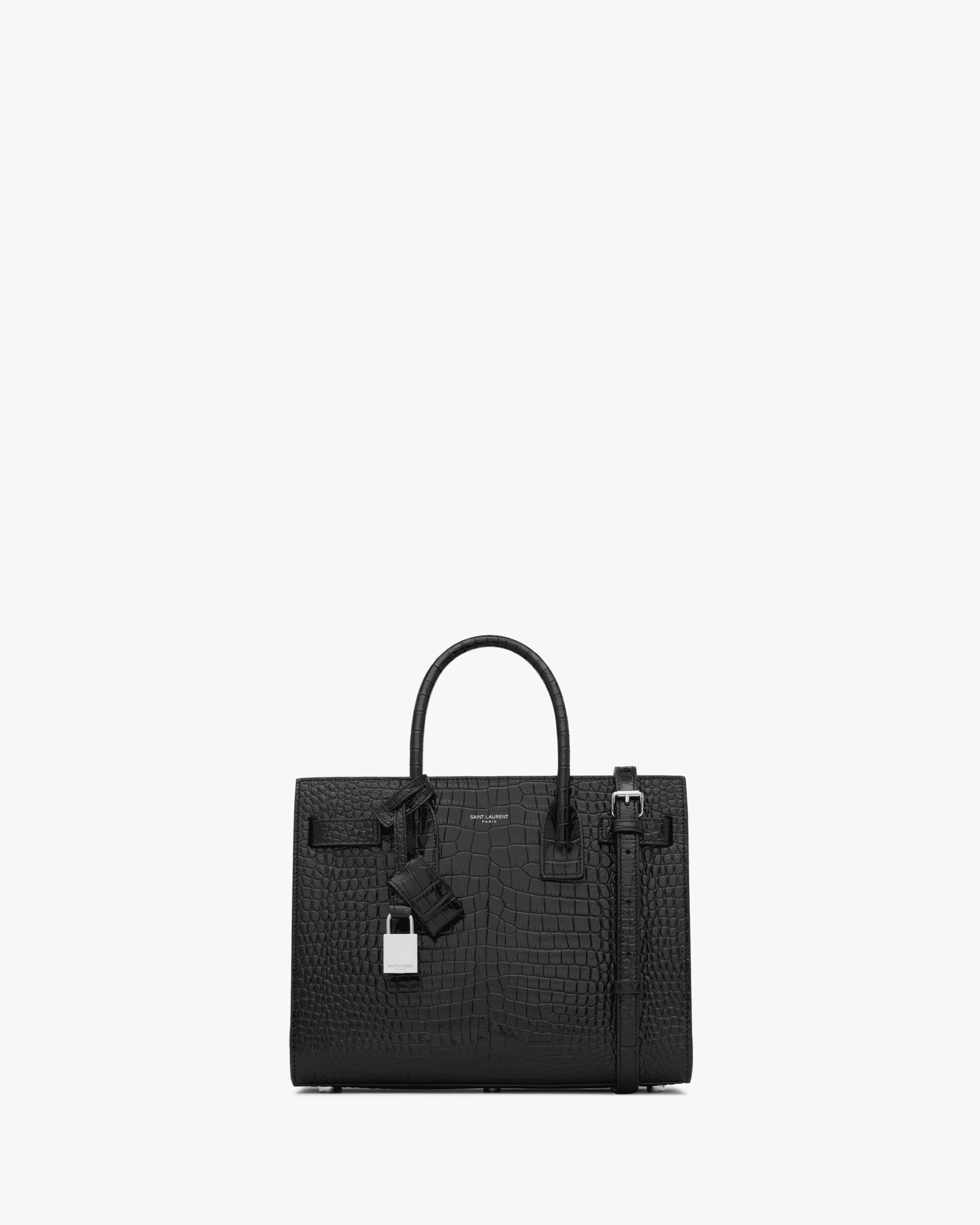 21d628b7b82e4c4e9301ec0c1f47a603 Saint Laurent SAC DE JOUR BABY bag in crocodile-embossed leather - Image 1