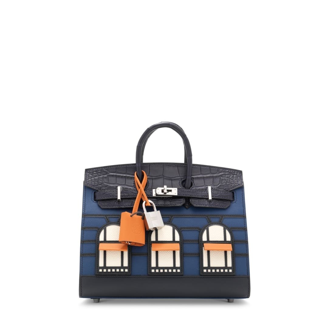 222c880a2dc54bf59e0df86787cfdcc1 Hermès Faubourg Birkin 20 Bleu Marine - Image 1