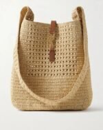 Saint Laurent Le 5 À 7 in Raffia Crochet and Smooth Leather - Image 2