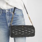 Saint Laurent Sade Medium YSL Tube Shoulder Bag in Quilted Smooth Leather