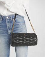 Saint Laurent Sade Medium YSL Tube Shoulder Bag in Quilted Smooth Leather
