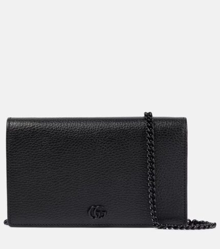Gucci GG Marmont leather wallet on chain