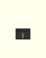 Saint Laurent Cassandre quilted card case in lambskin