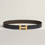 H belt buckle & Reversible leather strap 32 mm