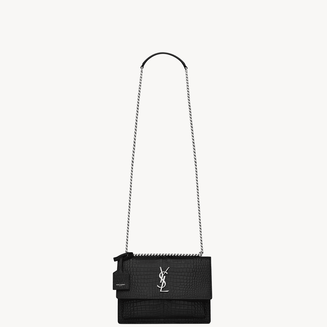 429141572e1d08ab414c0f33fb425410 Saint Laurent SUNSET MEDIUM IN CROCODILE-EMBOSSED LEATHER - Image 1