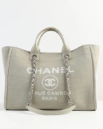 Chanel Deauville Large Gray Tote Bag