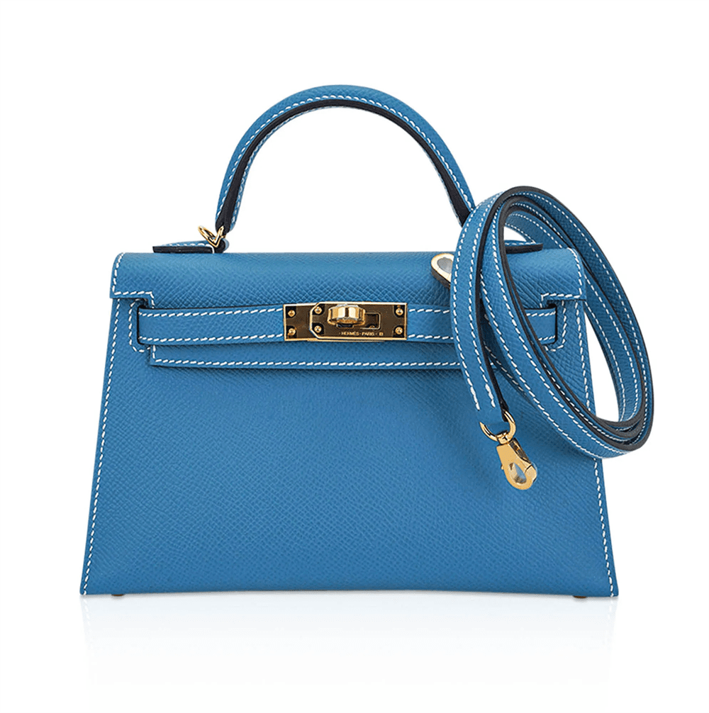 4910257abfc7d18a64490beb07e7d67f Hermès Mini Kelly Bleu Jean Epsom Gold Hardware - Image 1