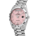 Rolex Day-Date 36 128239 White Gold Pink Opal Diamond Roman Numerals Dial - Image 4