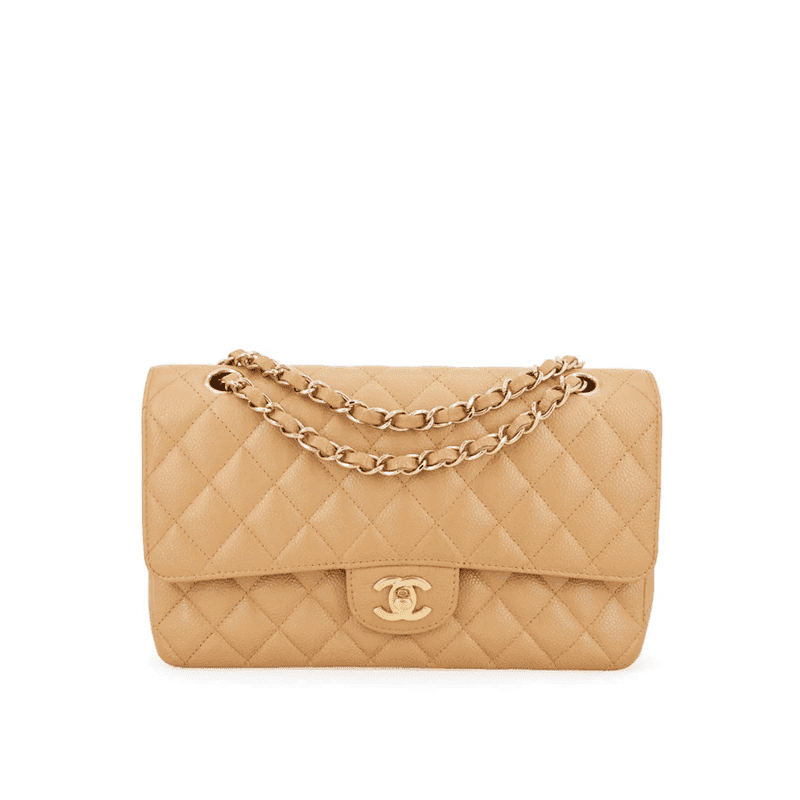 4e87dafb4858a420dd CHANEL Dark Beige Caviar Medium Classic Double Flap Bag - Image 1