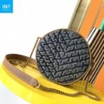 Saint Laurent Round Quilted Denim Crossbody Bag - Image 5