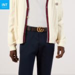 GUCCI Reversible leather belt with Double G buckle - Image 2