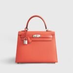 Hermès Kelly 25 Epsom Rose Texas Sellier Palladium Hardware