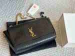 Saint Laurent Medium Double-Sided Lettering Kate Crossbody Bag in Calfskin and Crocodile-Embossed Suede - Image 3