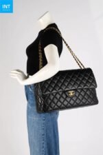 Chanel Black Quilted Caviar Small XXL Travel Flap Bag - Image 2