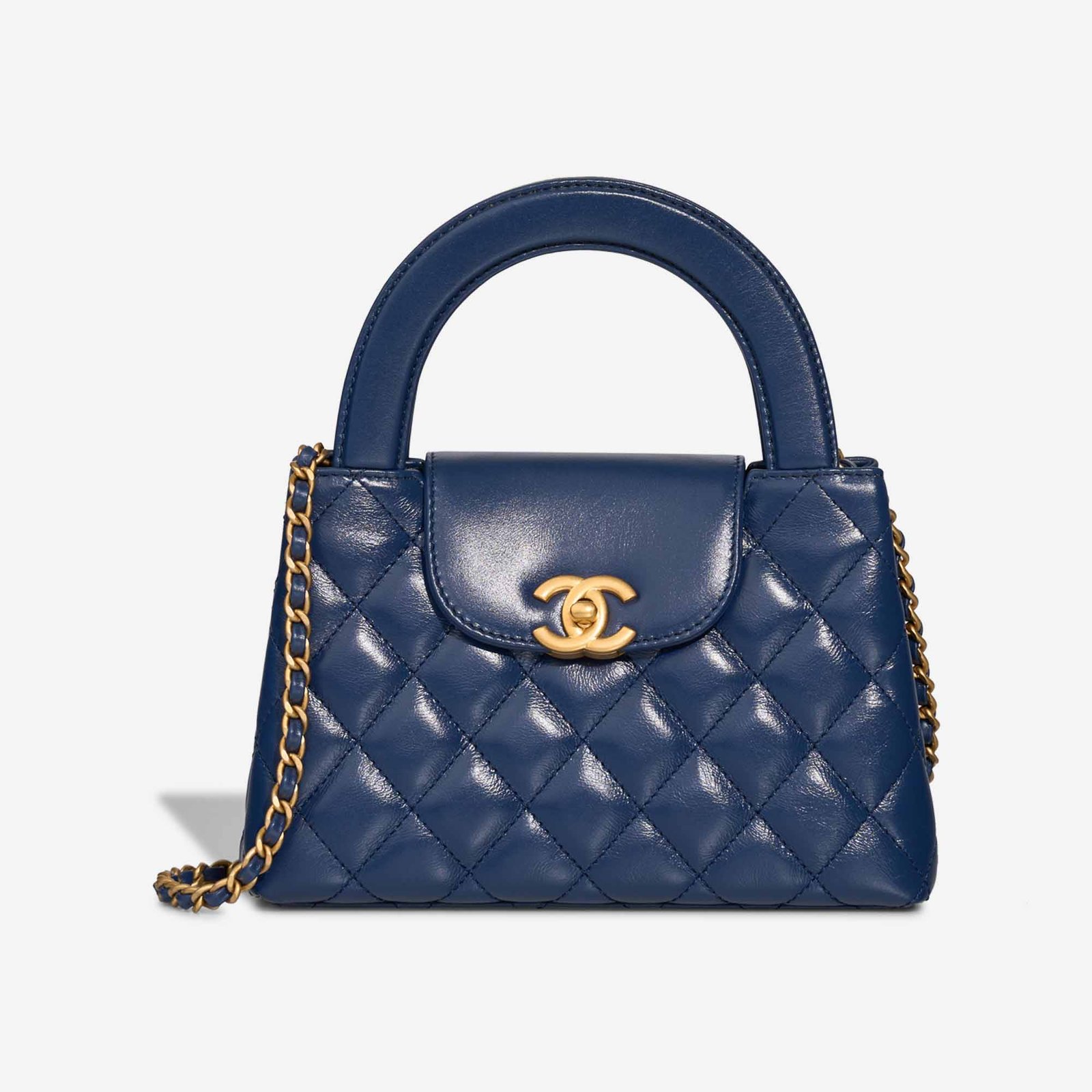 6609_Chanel_Kelly_Medium_DarkBlue_S_2F_S Chanel Kelly Medium Bag in Vintage Calfskin Leather, Dark Blue - Image 1