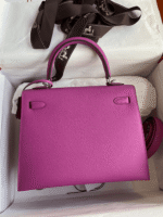 Hermès Kelly Handbag Pink Epsom with Palladium Hardware 25 - Image 3