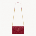 Saint Laurent CASSANDRE envelope chain wallet in lambskin