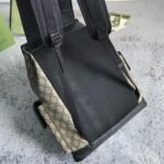 GUCCI Supreme Monogram Double Buckle Backpack Beige Black - Image 7