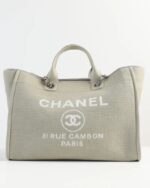 Chanel Deauville Large Gray Tote Bag - Image 4