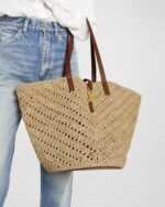 Saint Laurent Panier Medium YSL Tote Bag in Raffia