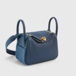 Hermès Lindy 20 Clemence Blue de Prusse Gold Hardware - Image 2