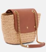 Saint Laurent Manon Mini raffia and leather shoulder bag - Image 4