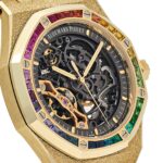 Audemars Piguet Royal Oak 15412BA.YG.1224BA.01 Rainbow Baguette Frosted Yellow Gold Double Balance Wheel - Image 5
