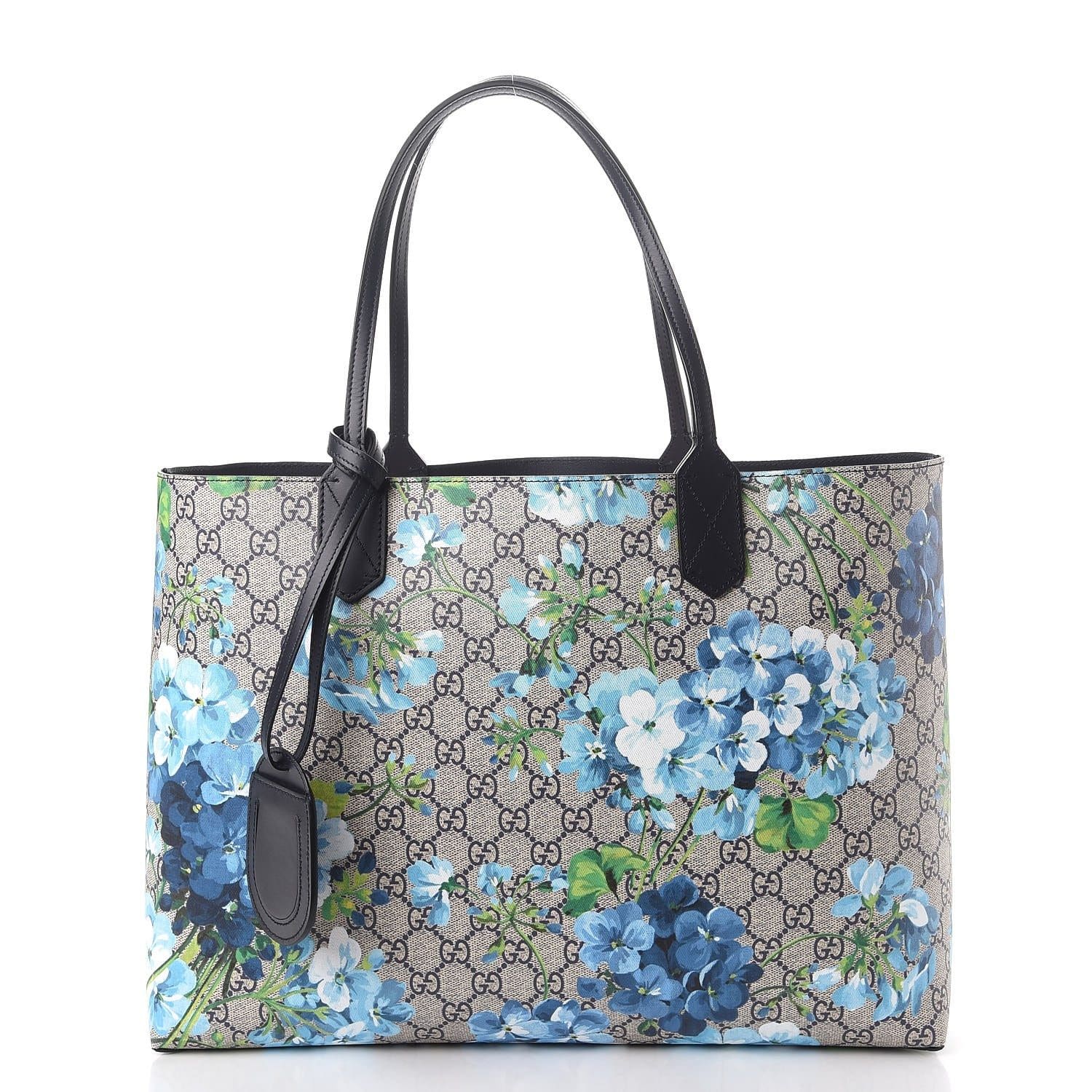 8YauR1yp-I1920FR13@BL573@@7Z83 GUCCI Supreme Monogram Blooms Medium Reversible Tote Beige Blue Navy - Image 1