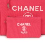 Chanel Medium Deauville Shopping Tote Hot Pink Canvas Light Gold Hardware - Image 6