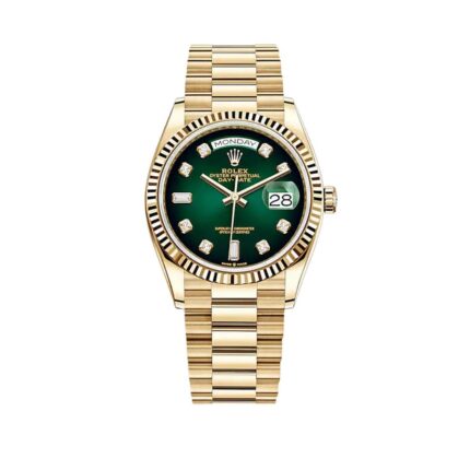 Rolex Day-Date 36 128238 Yellow Gold Green Ombré Diamond Dial