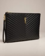 Saint Laurent YSL Monogram Large Pouch in Smooth Leather - Image 6