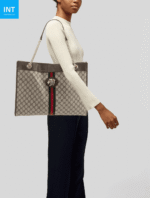 Gucci Rajah Tiger Large Tote Lion Beige Logo GG Bag - Image 2
