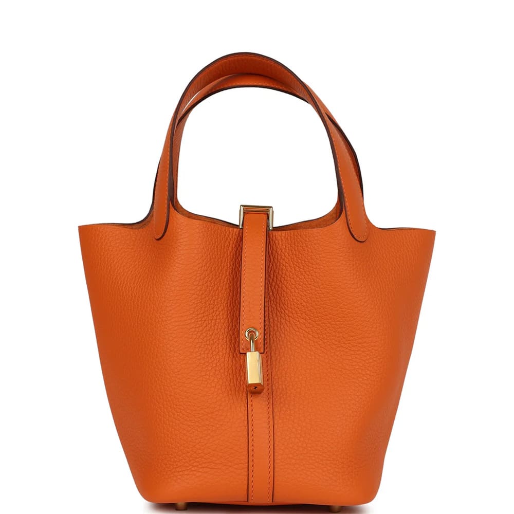 9908d4fe8cb9448a4c77c1d4515a9edb Hermès Picotin Lock 18 Orange Clemence Gold Hardware - Image 1