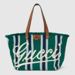 GUCCI EMBROIDERED MEDIUM CANVAS TOTE BAG